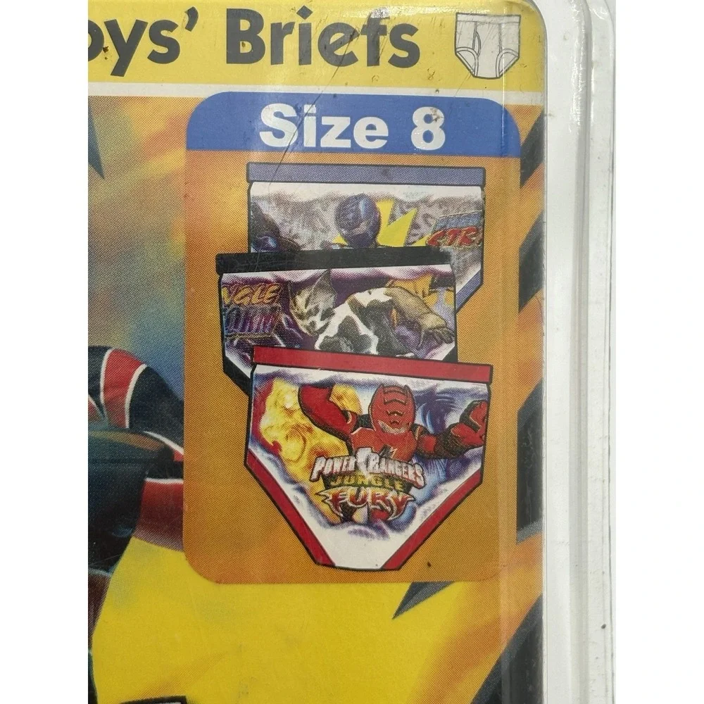 VTG 2007 Power Rangers Jungle Fury Boys Briefs Sz 8 FRUIT OF THE LOOM FUNPALS‎